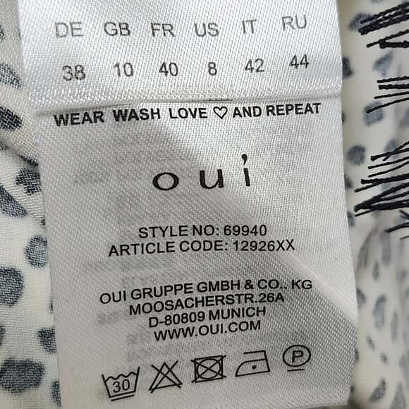 Oui Women's Off White/Black Lace Print Tank Top Size 8 - Picture 5 of 10